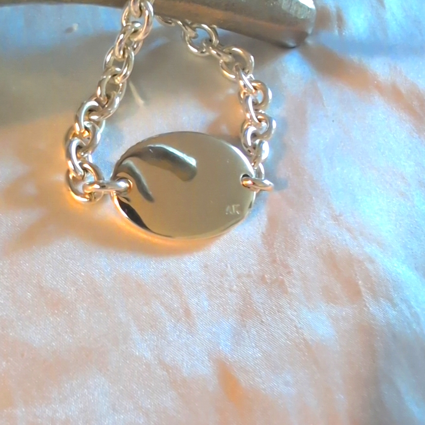 Ak Silver Tone Id Bracelet